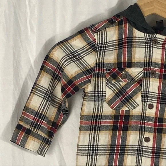 Art Class Toddler Boy Hooded Flannel Long Sleeve Button Up Shirt Size 2T - Picture 5 of 16
